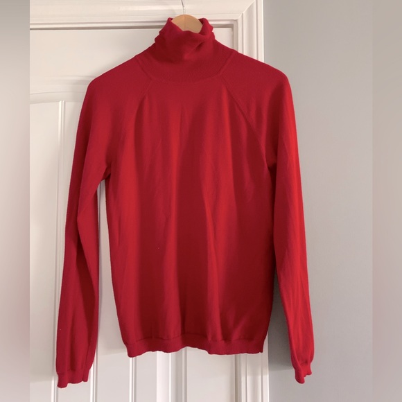 Talbots Knit Turtleneck Red Women Sweater Sz Medium - Picture 1 of 4